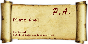 Platz Ábel névjegykártya
